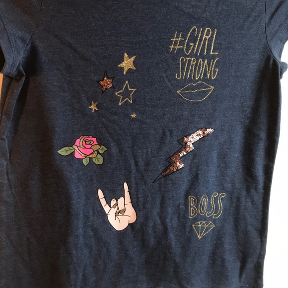 girls navy blue tshirt - Picture 2 of 4